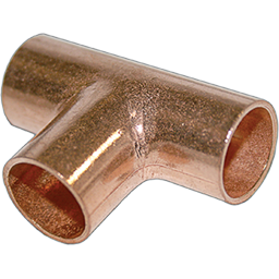Show details for 1/4"OD (1/8"ID) COPPER TEE Picture of 1/4"OD (1/8"ID) COPPER TEE