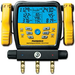 Show details for FIELDPIECE DIGITAL MANIFOLD WITH PIPE CLAMPS Picture of FIELDPIECE DIGITAL MANIFOLD WITH PIPE CLAMPS