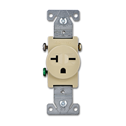 Show details for 20AMP A/C SINGLE RECEPTACLE - IVORY Picture of 20AMP A/C SINGLE RECEPTACLE - IVORY