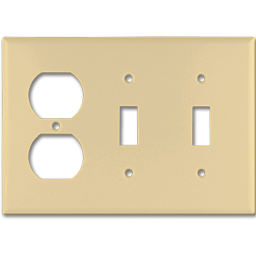 Show details for STANDARD DUPLEX RECEPTACLE/2-GANG SWITCH PLATE - IVORY Picture of STANDARD DUPLEX RECEPTACLE/2-GANG SWITCH PLATE - IVORY