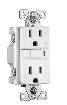 Show details for LEVITON GFCI 15AMP RECEPTACLE - WHITE Picture of LEVITON GFCI 15AMP RECEPTACLE - WHITE
