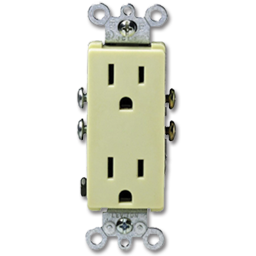 Show details for 15AMP 125V DECORA RECEPTACLE - IVORY Picture of 15AMP 125V DECORA RECEPTACLE - IVORY