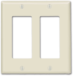 Show details for STANDARD 2-GANG DECORA SWITCH PLATE - IVORY Picture of STANDARD 2-GANG DECORA SWITCH PLATE - IVORY
