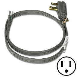 3 FT PIGTAIL POWER CORD - ANGLED PLUG