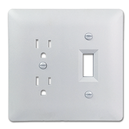 Show details for DESIGNER COVER UP 2-GANG DUPLEX/TOGGLE PLATE WALL PLATE - 10/PK - WHITE Picture of DESIGNER COVER UP 2-GANG DUPLEX/TOGGLE PLATE WALL PLATE - 10/PK - WHITE