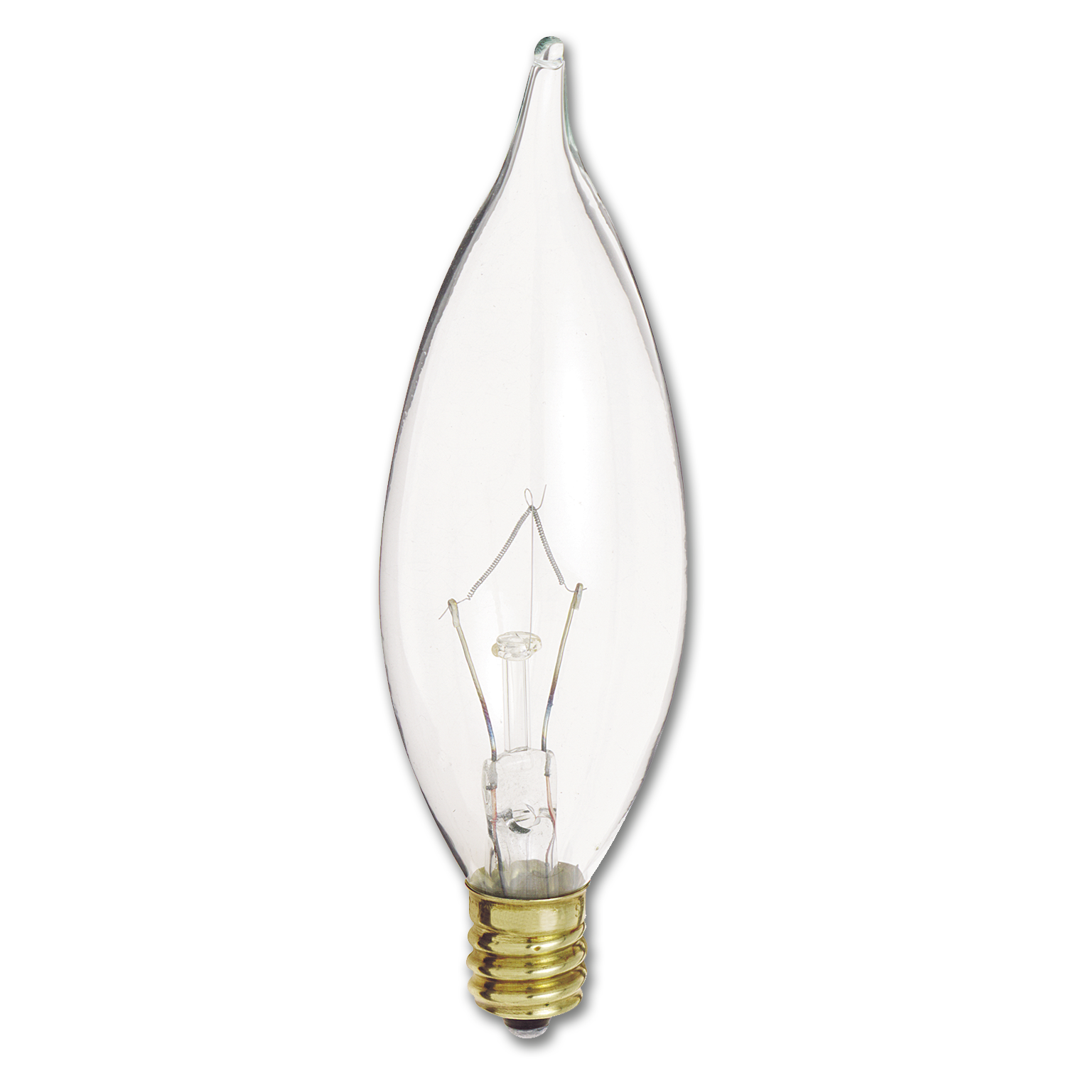 Chadwell Supply. 40W CLEAR FLAME TIP BULB CANDELABRA BASE