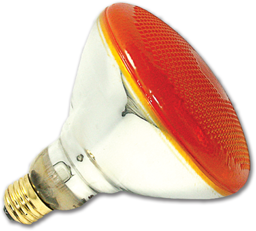 Show details for 100W BR38 RED OUTDOOR FLOOD BULB Picture of 100W BR38 RED OUTDOOR FLOOD BULB