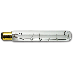 Show details for 20W CLEAR T6-1/2 EXIT BULB - DC/BAYONET BASE Picture of 20W CLEAR T6-1/2 EXIT BULB - DC/BAYONET BASE