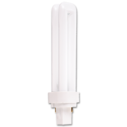 Show details for 18W DOUBLE TUBE 2 PIN COMPACT FLUORESCENT BULB - G24D-2 BASE WITH DIAGONAL PINS - WARM WHITE Picture of 18W DOUBLE TUBE 2 PIN COMPACT FLUORESCENT BULB - G24D-2 BASE WITH DIAGONAL PINS - WARM WHITE