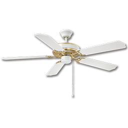 Show details for 52" DUAL MOUNT CEILING FAN, 5 BLADES - WHITE/POLISHED BRASS Picture of 52" DUAL MOUNT CEILING FAN, 5 BLADES - WHITE/POLISHED BRASS