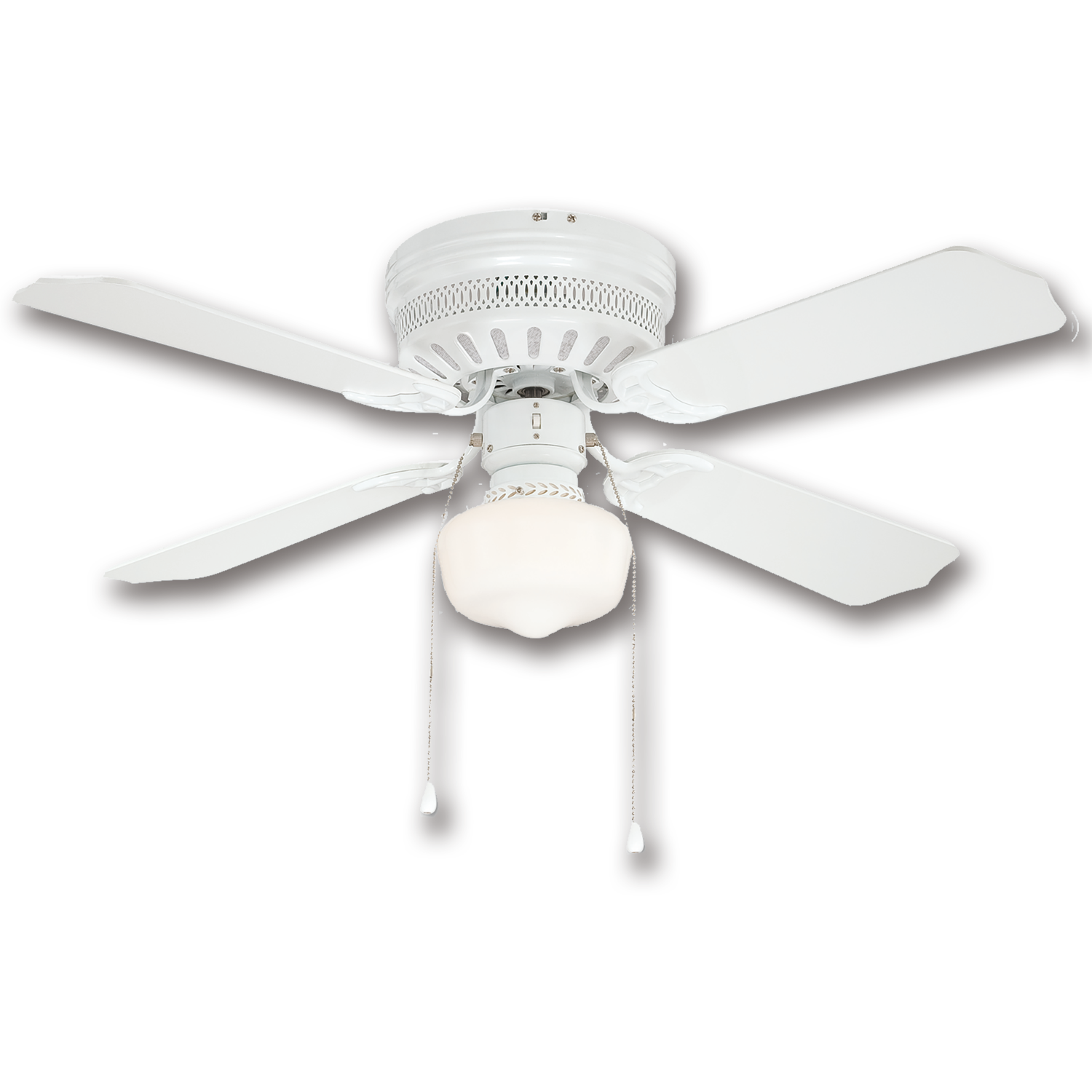 Chadwell Supply 42 Hugger Ceiling Fan With Schoolhouse Light