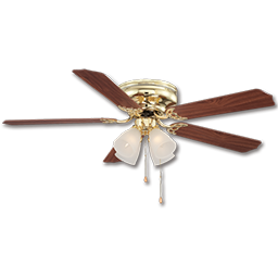 Show details for 52" HUGGER BRILLIANTE CEILING FAN WITH LIGHT KIT, 5 BLADES - POLISHED BRASS Picture of 52" HUGGER BRILLIANTE CEILING FAN WITH LIGHT KIT, 5 BLADES - POLISHED BRASS