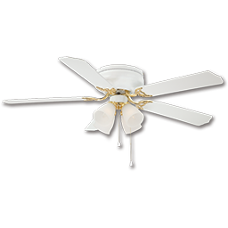 Show details for 52" HUGGER BRILLIANTE CEILING FAN WITH LIGHT KIT, 5 BLADES - WHITE Picture of 52" HUGGER BRILLIANTE CEILING FAN WITH LIGHT KIT, 5 BLADES - WHITE