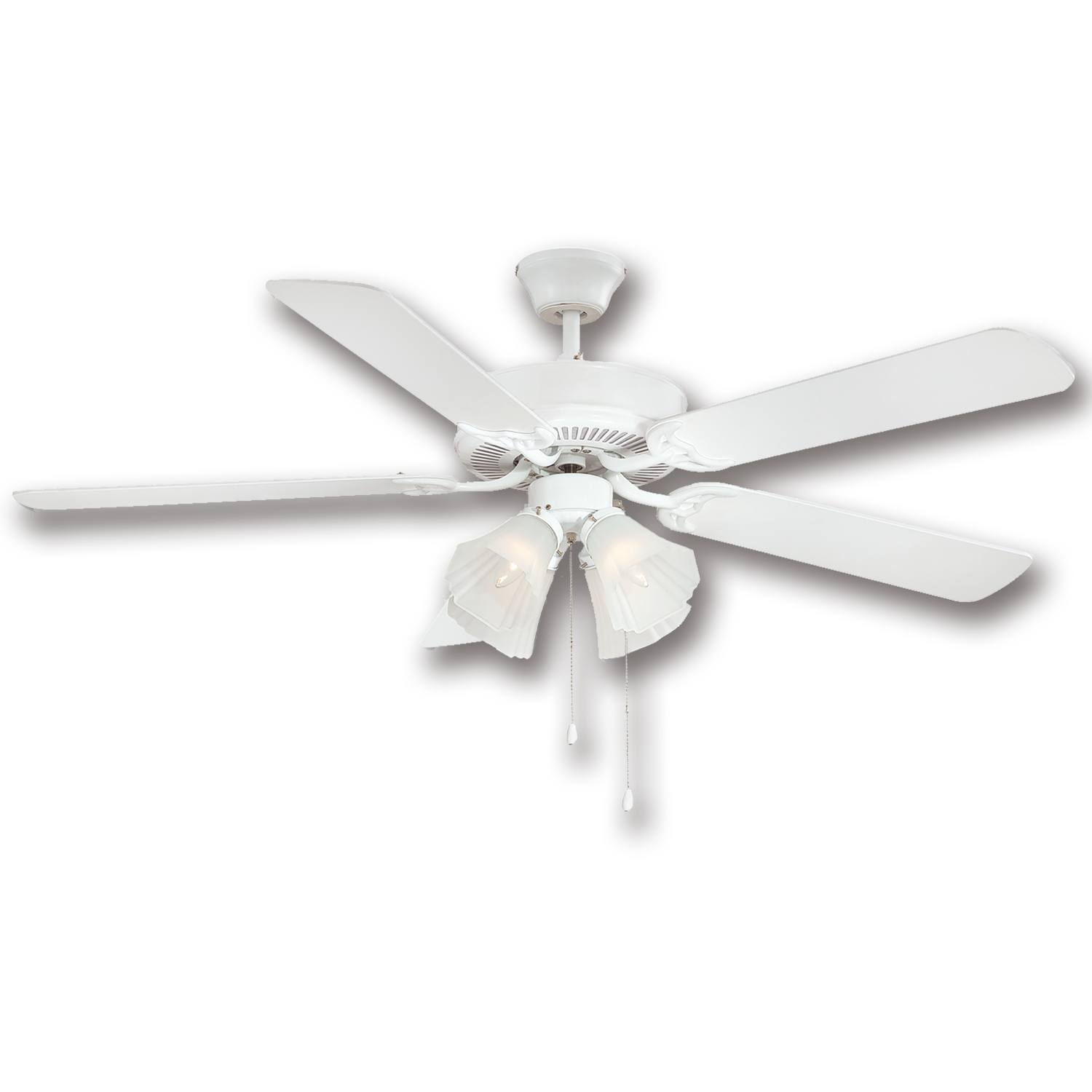 Chadwell Supply. 52" DUAL MOUNT CEILING FAN WITH LIGHT, 5 PRE-ASSEMBLED