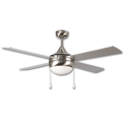 52" DUAL MOUNT STAINLESS STEEL CEILING FAN W/LED LIGHT KIT