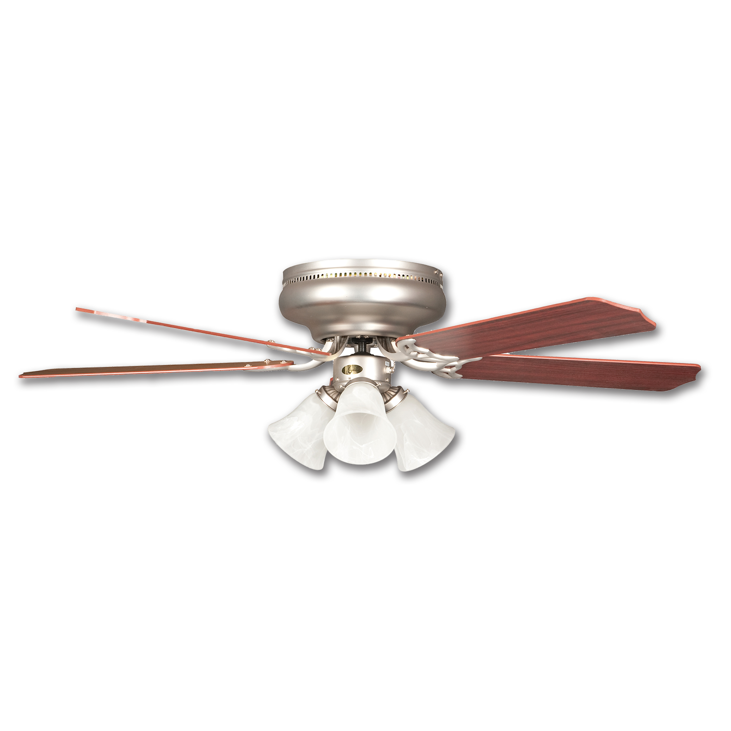 Chadwell Supply. 42" HUGGER CEILING FAN W/LIGHT KIT SATIN NICKEL