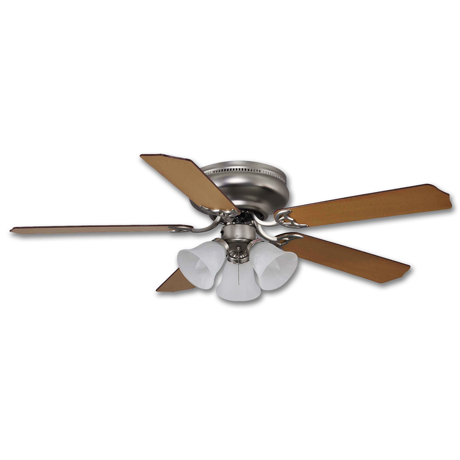 Chadwell Supply. 42" HUGGER CEILING FAN W/LIGHT KIT SATIN NICKEL