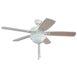 52" TWIST & CLICK EASY INSTALL CEILING FAN - WHITE WITH LED LIGHT KIT