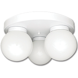 Show details for 14" 3-LIGHT CEILING FIXTURE - WHITE Picture of 14" 3-LIGHT CEILING FIXTURE - WHITE
