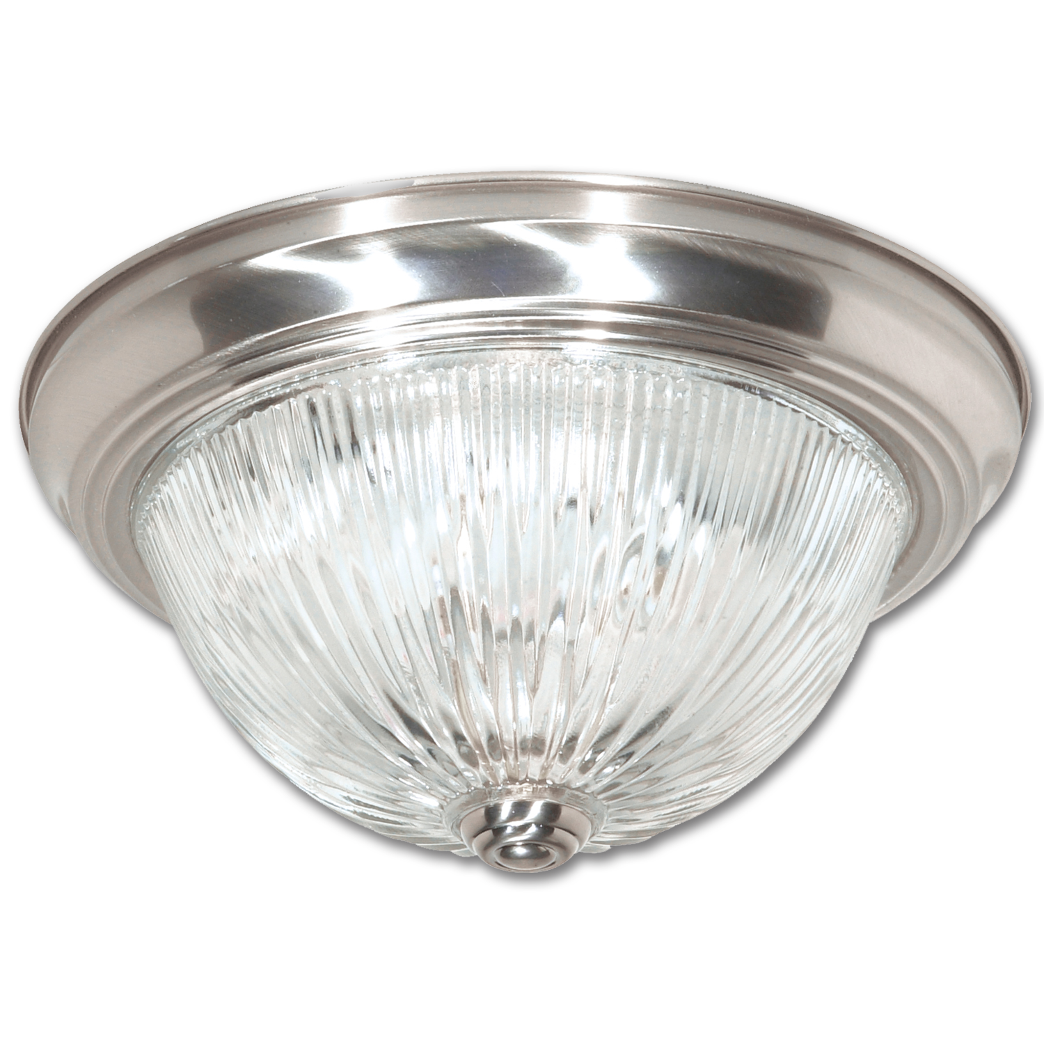 Chadwell Supply. 13" CEILING LIGHT FIXTURE WITH CLEAR RIBBED GLASS