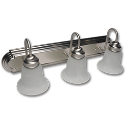 Show details for 24" 3-LIGHT VANITY BATH STRIP W/ALABASTER GLASS - SATIN NICKEL Picture of 24" 3-LIGHT VANITY BATH STRIP W/ALABASTER GLASS - SATIN NICKEL
