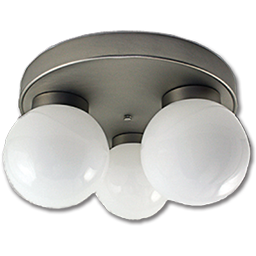 Show details for 14" 3-LIGHT CEILING FIXTURE - SATIN NICKEL Picture of 14" 3-LIGHT CEILING FIXTURE - SATIN NICKEL
