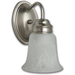 Show details for WALL SCONCE SATIN NICKEL W/ALABASTER GLASS Picture of WALL SCONCE SATIN NICKEL W/ALABASTER GLASS