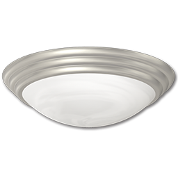 Show details for 14" FLUORESCENT CEILING FIXTURE - BRUSHED NICKEL WITH WHITE TWIST-ON DIFFUSER Picture of 14" FLUORESCENT CEILING FIXTURE - BRUSHED NICKEL WITH WHITE TWIST-ON DIFFUSER