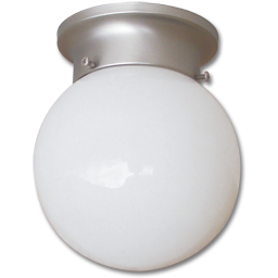 Show details for 6" OPAL FLUORESCENT GLOBE FIXTURE - BRUSHED NICKEL WITH ALABASTER GLASS GU24 BASE Picture of 6" OPAL FLUORESCENT GLOBE FIXTURE - BRUSHED NICKEL WITH ALABASTER GLASS GU24 BASE