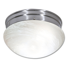 Show details for 9" MUSHROOM FIXTURE - BRUSHED NICKEL WITH ALABASTER GLASS Picture of 9" MUSHROOM FIXTURE - BRUSHED NICKEL WITH ALABASTER GLASS