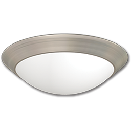 Show details for 14" FLUORESCENT CEILING FIXTURE - SATIN NICKEL WITH ALABASTER TWIST-ON GLASS Picture of 14" FLUORESCENT CEILING FIXTURE - SATIN NICKEL WITH ALABASTER TWIST-ON GLASS