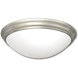 Show details for 15" FLUORESCENT CEILING FIXTURE - BRUSHED NICKEL WITH ALABASTER TWIST-ON GLASS Picture of 15" FLUORESCENT CEILING FIXTURE - BRUSHED NICKEL WITH ALABASTER TWIST-ON GLASS