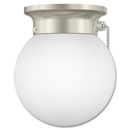 Show details for 6" HALLWAY CEILING FIXTURE W/PULL CHAIN - SATIN NICKEL Picture of 6" HALLWAY CEILING FIXTURE W/PULL CHAIN - SATIN NICKEL