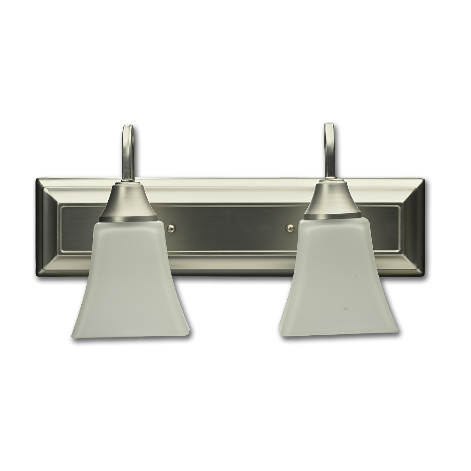 Chadwell Supply. 18" 2LIGHT SQUARE GLASS VANITY LIGHT FIXTURE SATIN