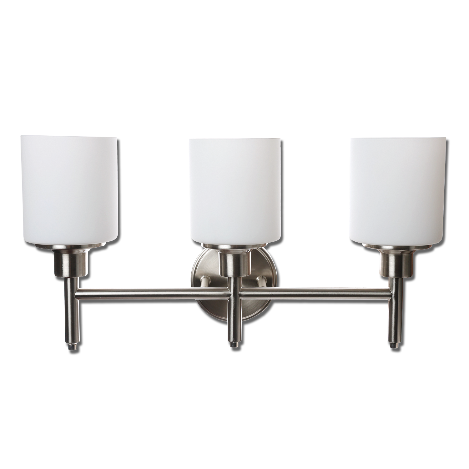 Chadwell Supply. 3 LIGHT VANITY FIXTURE SATIN NICKEL WITH FROSTED GLASS
