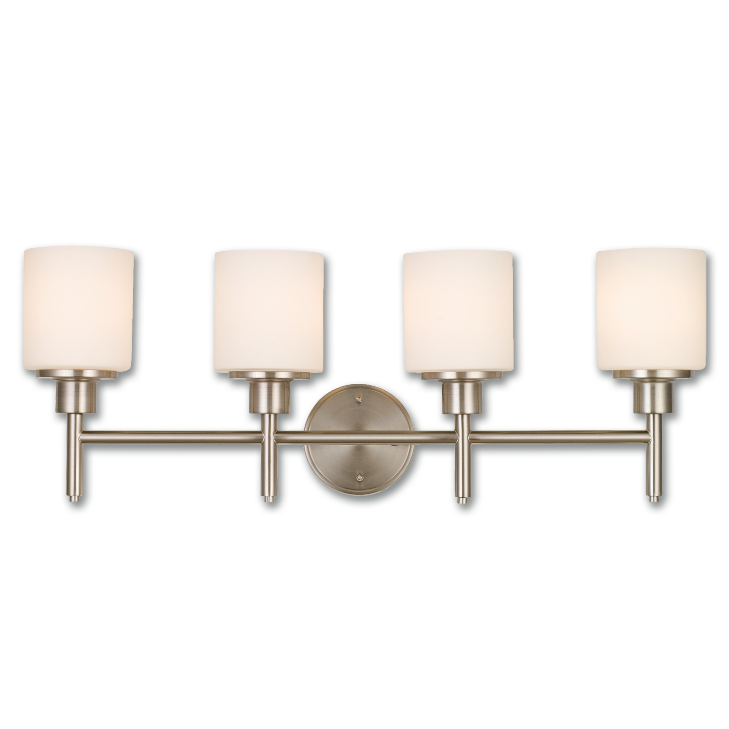 Chadwell Supply. 4 LIGHT VANITY FIXTURE SATIN NICKEL WITH FROSTED GLASS