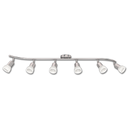 Show details for 6-LIGHT WAVE TRACK LIGHT A15 MEDIUM BASE - BRUSHED NICKEL WITH ALABASTER GLASS Picture of 6-LIGHT WAVE TRACK LIGHT A15 MEDIUM BASE - BRUSHED NICKEL WITH ALABASTER GLASS
