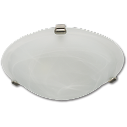Show details for 12" TRI-CLIP FLUSH CEILING FIXTURE - BRUSHED NICKEL & OIL RUBBED BRONZE CLIPS WITH ALABASTER GLASS Picture of 12" TRI-CLIP FLUSH CEILING FIXTURE - BRUSHED NICKEL & OIL RUBBED BRONZE CLIPS WITH ALABASTER GLASS