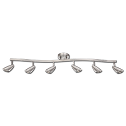 Show details for 8-1/2"H 6-LIGHT WAVE TRACK LIGHT GU10 BASE- BRUSHED NICKEL Picture of 8-1/2"H 6-LIGHT WAVE TRACK LIGHT GU10 BASE- BRUSHED NICKEL
