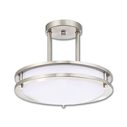Show details for DIMMABLE LED INDOOR SEMI-FLUSH MOUNT CEILING FIXTURE - BRUSHED NICKEL Picture of DIMMABLE LED INDOOR SEMI-FLUSH MOUNT CEILING FIXTURE - BRUSHED NICKEL