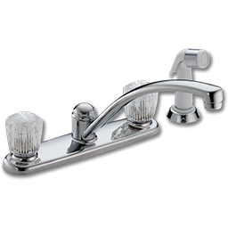 Show details for DELTA TWO HANDLE KITCHEN FAUCET WITH SPRAY - CHROME Picture of DELTA TWO HANDLE KITCHEN FAUCET WITH SPRAY - CHROME