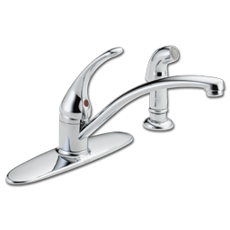 Show details for DELTA SINGLE HANDLE KITCHEN FAUCET W/SPRAY-CHROME Picture of DELTA SINGLE HANDLE KITCHEN FAUCET W/SPRAY-CHROME