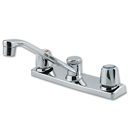 Show details for PRICE PFISTER TWO METAL HANDLE KITCHEN FAUCET W/O SPRAY - CHROME Picture of PRICE PFISTER TWO METAL HANDLE KITCHEN FAUCET W/O SPRAY - CHROME
