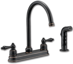 Show details for WHITEFALLS TWO HANDLE KITCHEN FAUCET WITH SPRAY - OIL RUBBED BRONZE Picture of WHITEFALLS TWO HANDLE KITCHEN FAUCET WITH SPRAY - OIL RUBBED BRONZE