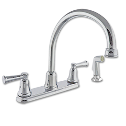 Show details for TWO HANDLE HIGH ARC KITCHEN FAUCET W/SPRAY - CHROME Picture of TWO HANDLE HIGH ARC KITCHEN FAUCET W/SPRAY - CHROME