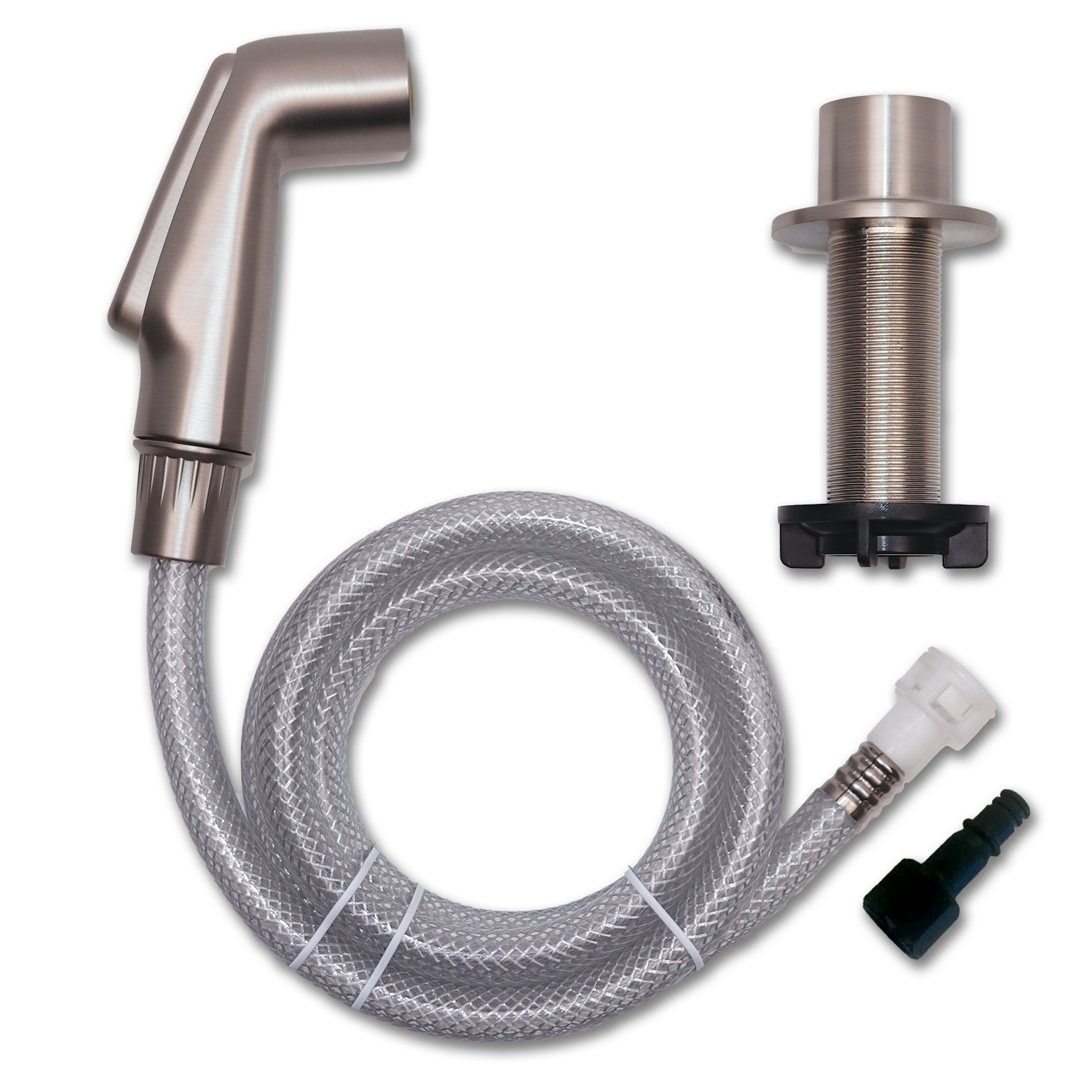 Chadwell Supply. WHITEFALLS KITCHEN FAUCET SPRAYER WITH HOSE - QUICK CONNECT- SATIN NICKEL