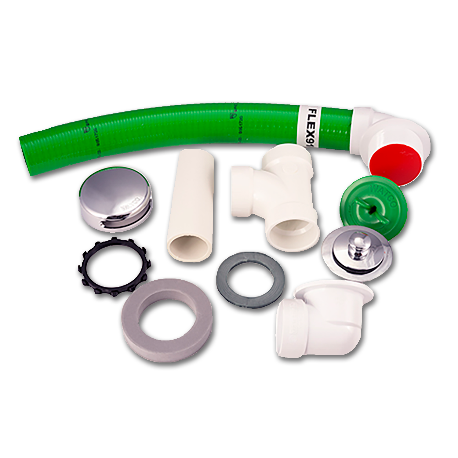 Bath waste & overflow kit - made with flexible PVC tubing! 
