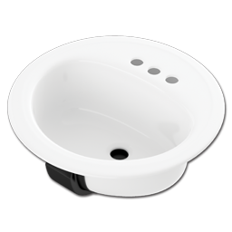 Show details for 19" ROUND LAVATORY SINK PORCELAIN ON STEEL - WHITE Picture of 19" ROUND LAVATORY SINK PORCELAIN ON STEEL - WHITE