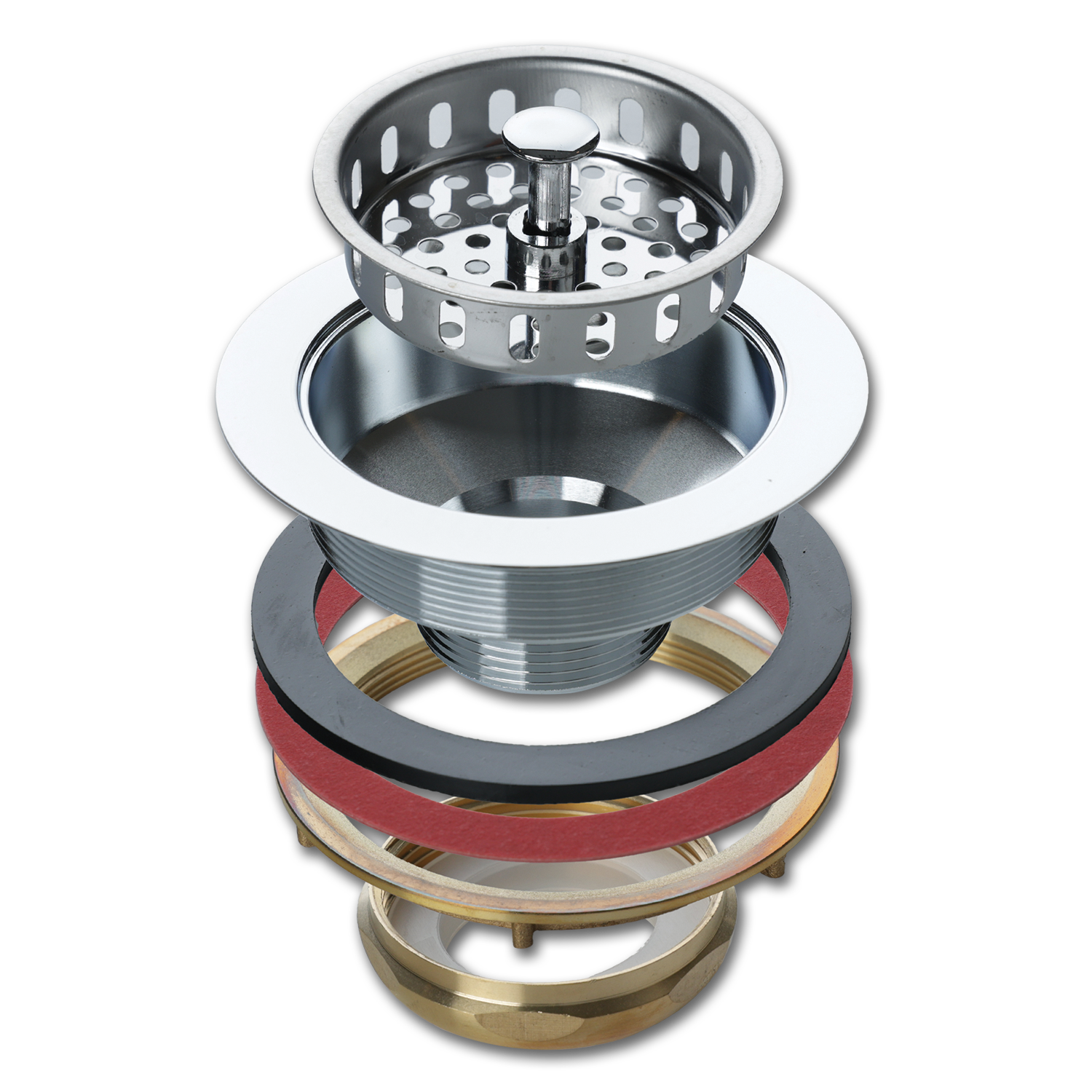 Chadwell Supply. SINK STRAINER ASSEMBLY CHROME PLATED BRASS & BRASS