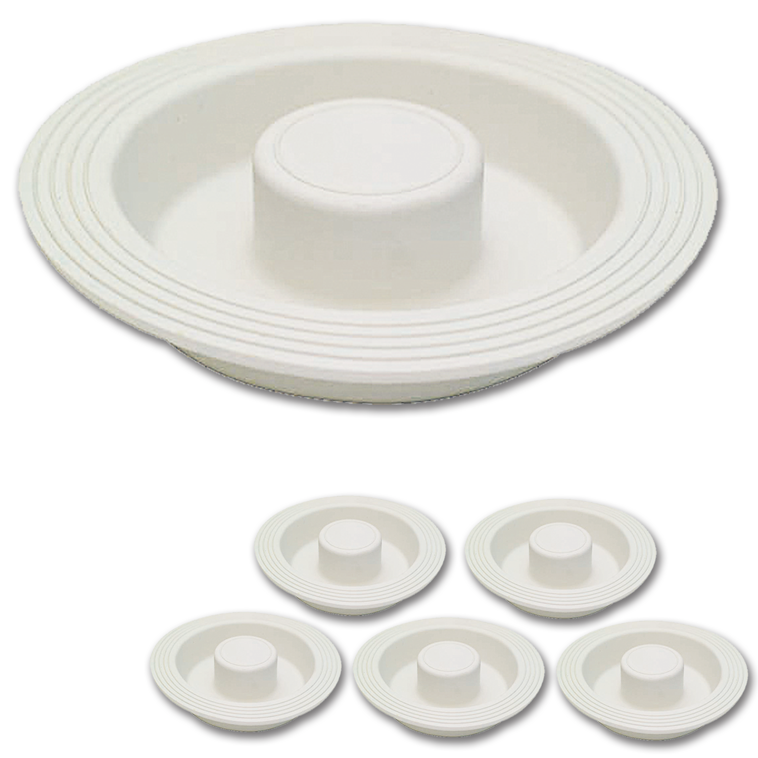 Chadwell Supply. RUBBER GARBAGE DISPOSAL STOPPER WHITE 5/PK